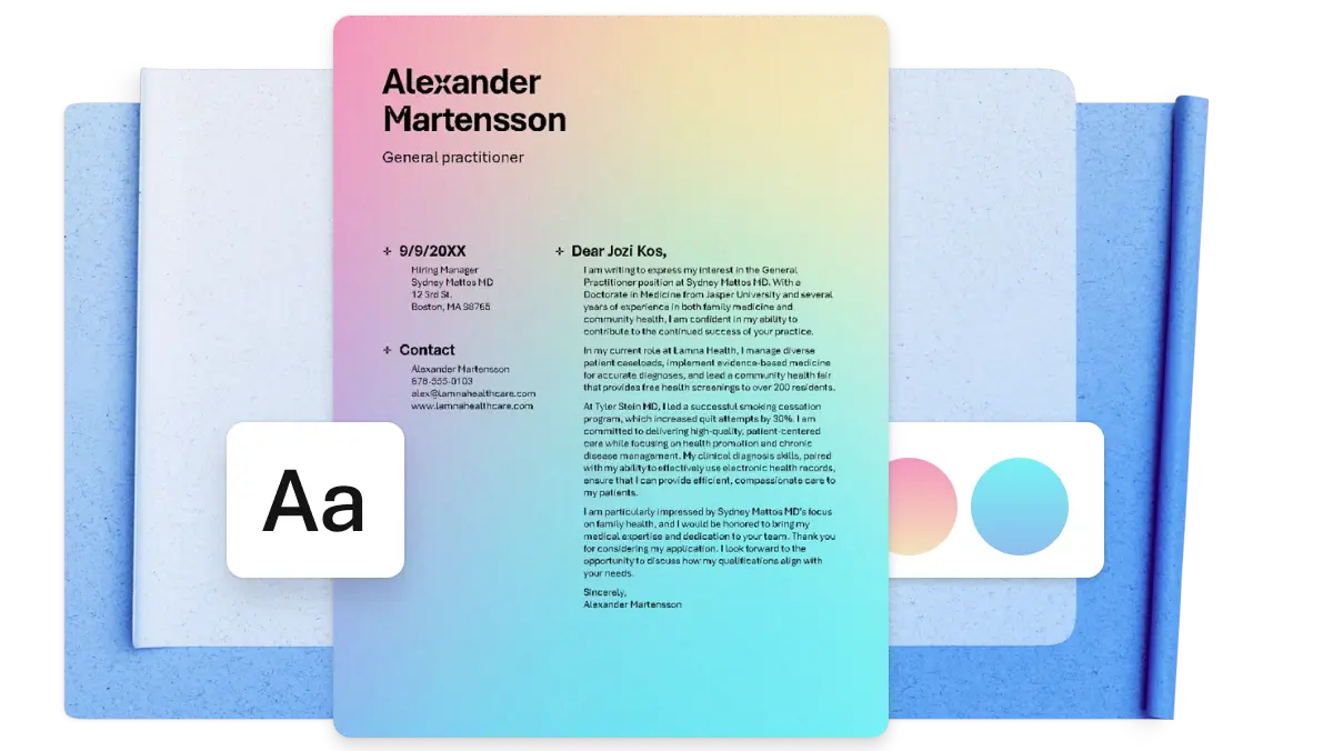 healthcare cover letter template