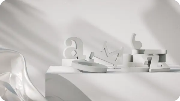 An abstract image of letters, that represents a page's text font.