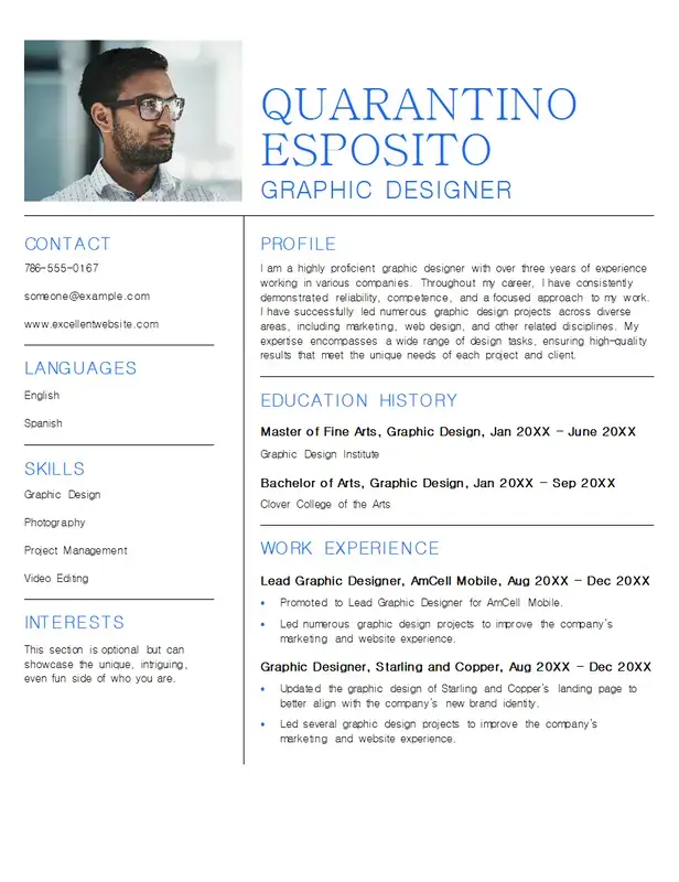 Graphic designer resume template